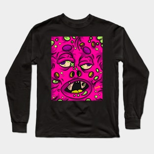 Decomposing Creepy Monster Face Long Sleeve T-Shirt